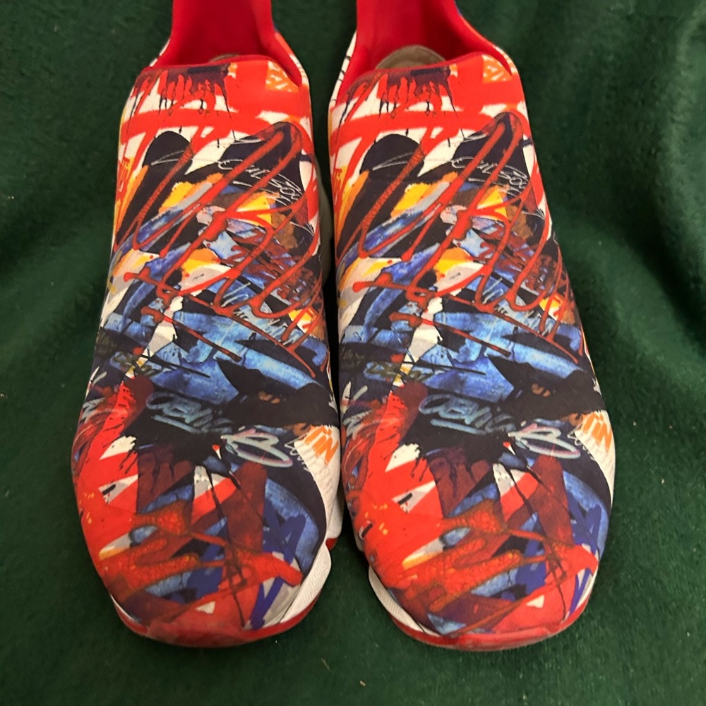 Christian Louboutin Red and Blue Graphic Sneakers